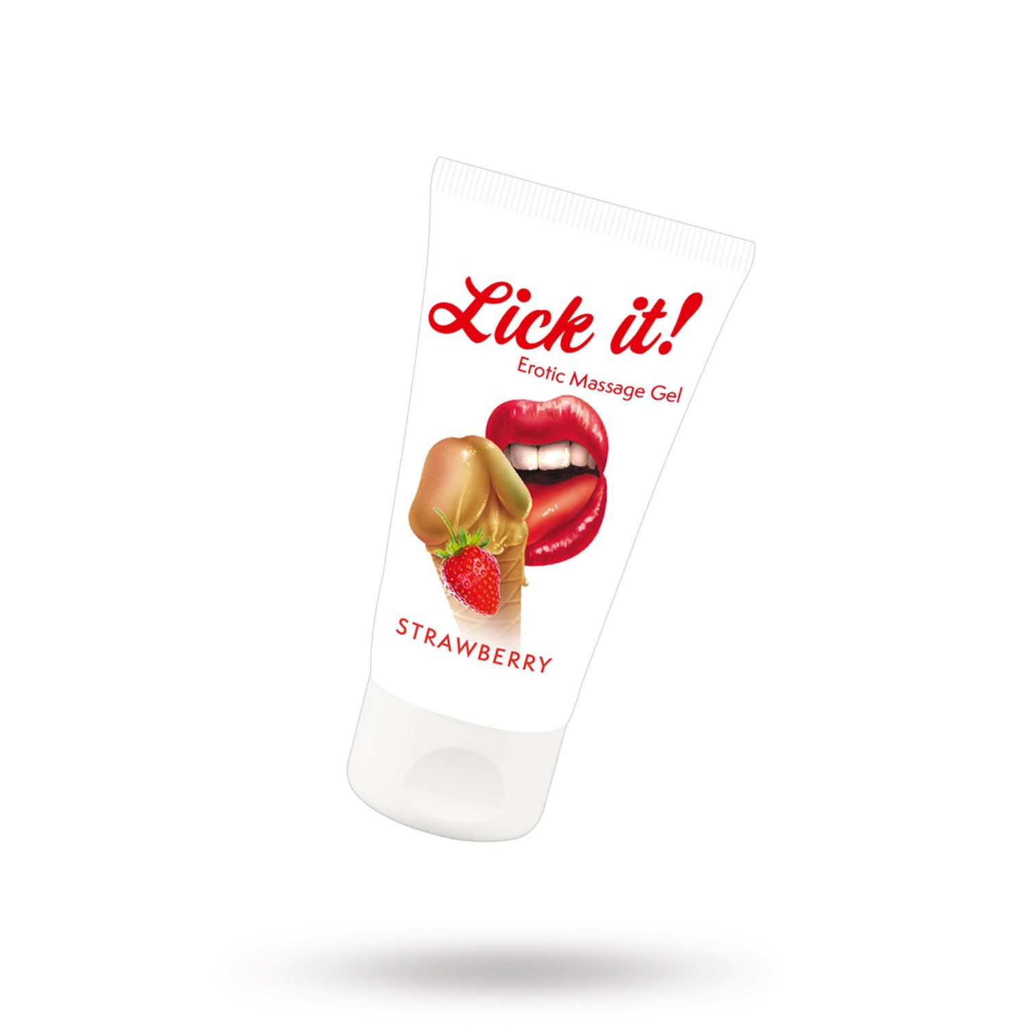 Lick it! Eroottinen Hierontageeli Mansikka - 50 ml