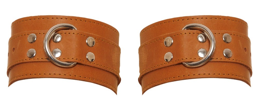 Brown Leather Wrist Cuffs