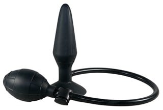 True Black Inflatable Anal Plug