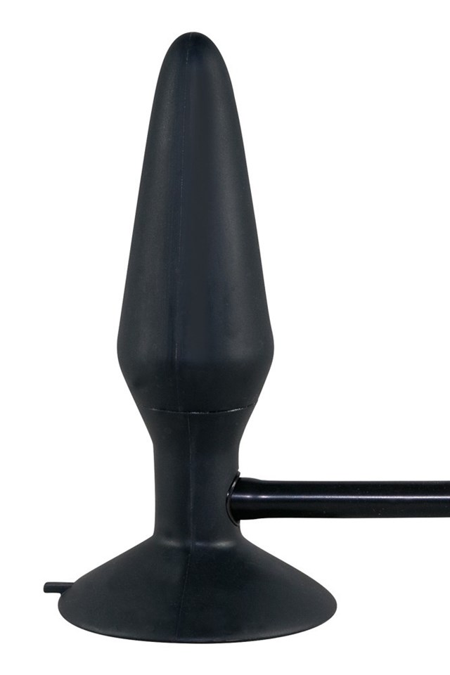 True Black Inflatable Anal Plug