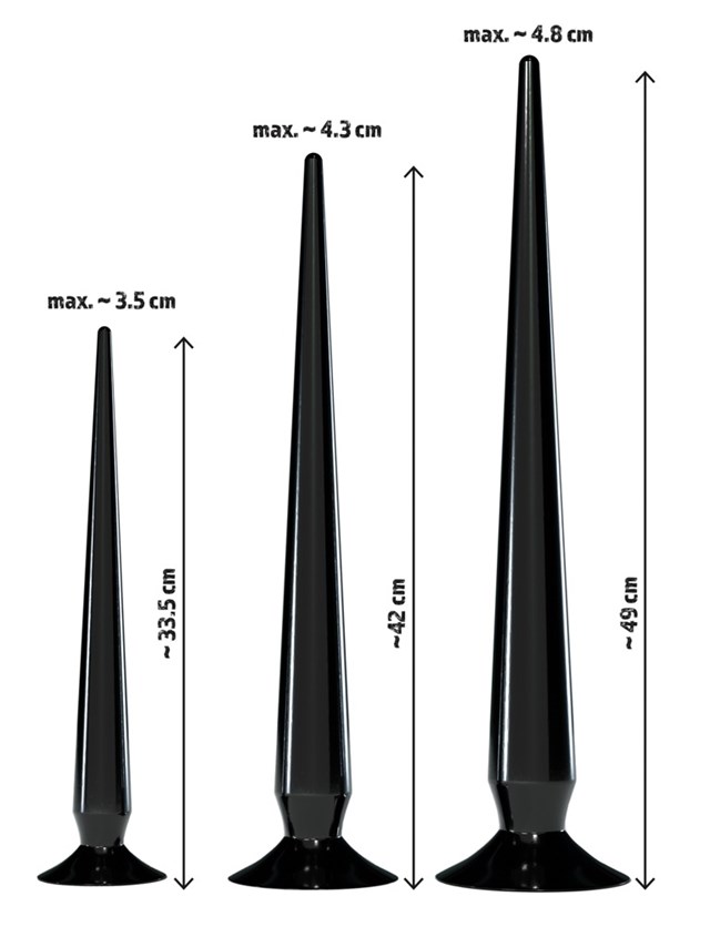 Super Long Flexible Butt Plug Set - Black