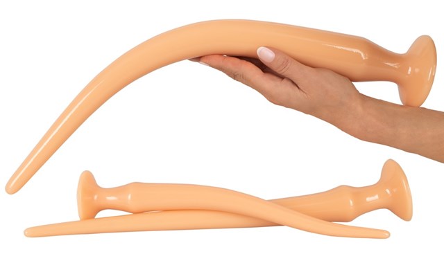 Super Long Flexible Butt Plug Set - skin-coloured light