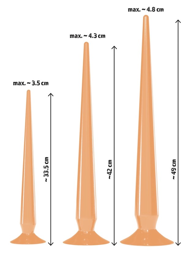 Super Long Flexible Butt Plug Set - skin-coloured light