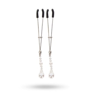 Taboom Tweezers Clamps With Pearls Silver