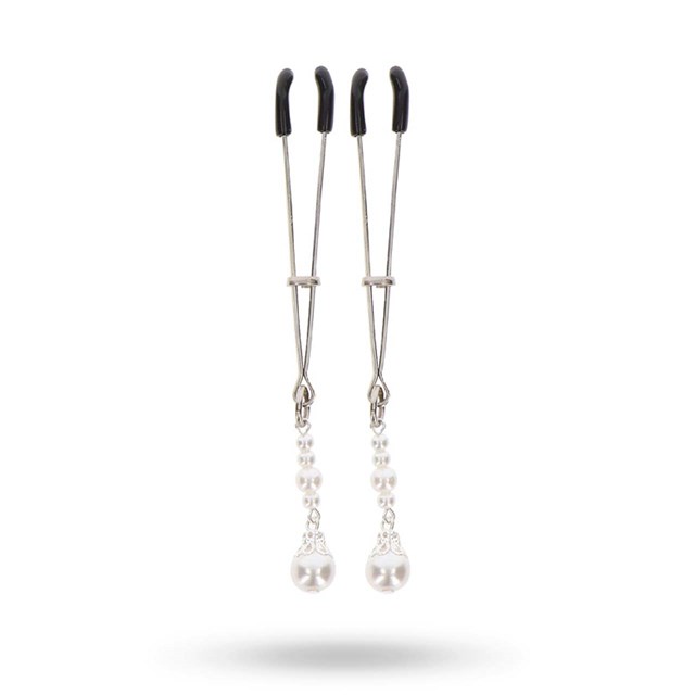 Taboom Tweezers Clamps With Pearls Silver