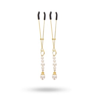Taboom Tweezers Clamps With Pearls Gold