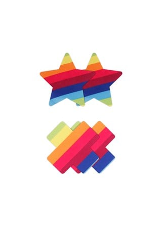 Rainbow Pasties X & Stars 2-pair