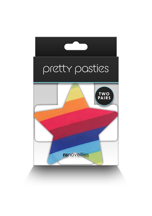 RAINBOW PASTIES X & STARS 2-PAIR