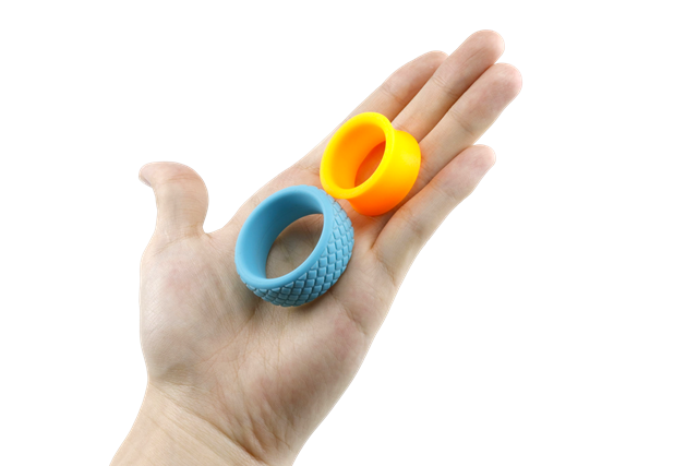 2-In-1 Silicone Cock Ring - Light Blue