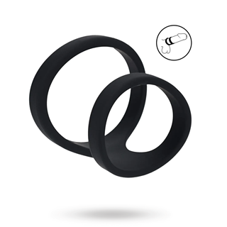 2 Loop Silicone Cockring - Black