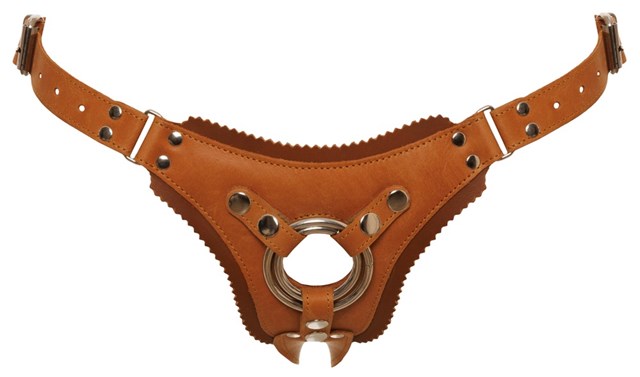 Brown Leather Strap-on Harness