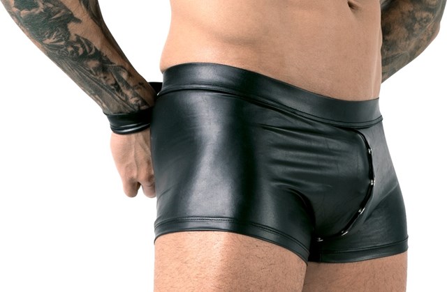 Men's Handcuffs Bondage Shortsit - Musta