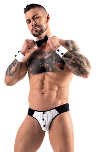 Black & White Briefs Tie 2 Cuffs Set