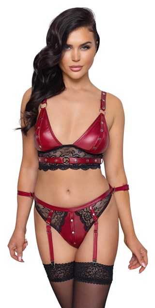 Bra Set Bondage - Red