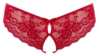 Crotchless Lace Slip - Punainen