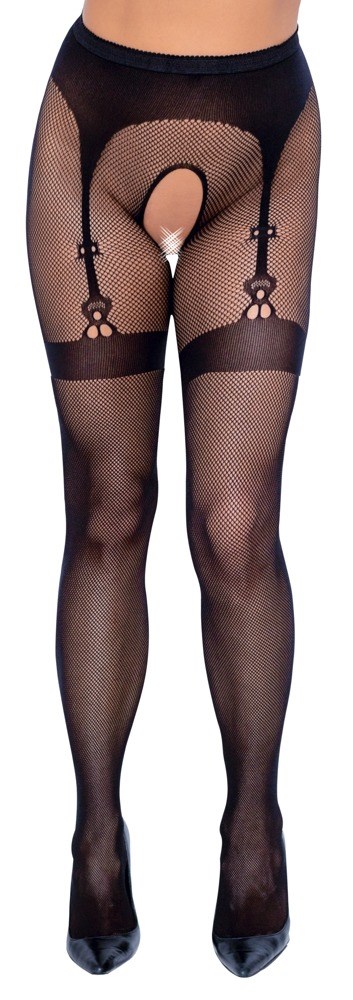 Crotchless Tights One Size - Musta