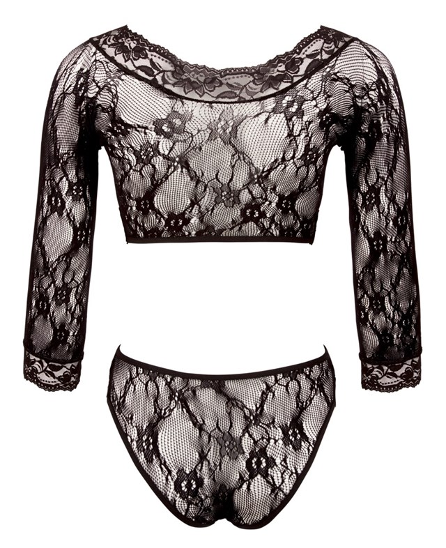 Stretch Lace Body with 3/4 Arms