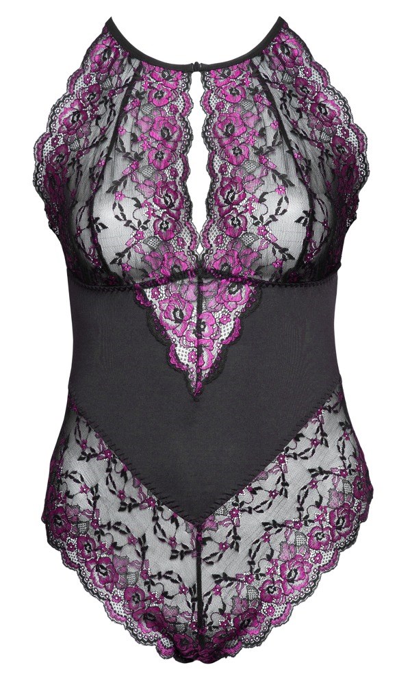 Halterneck Body Black & Purple