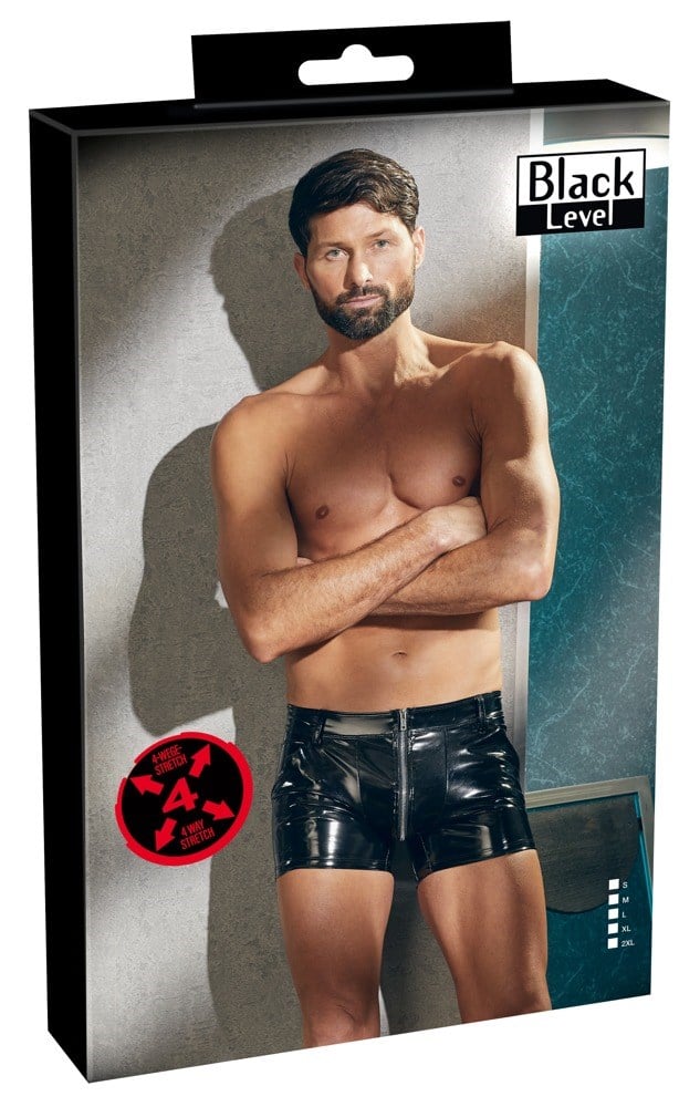 Kiiltävät shortsit vetoketjulla