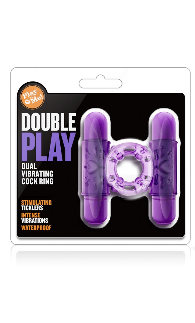 Play With Me Double Purple Play - värisevä penisrengas