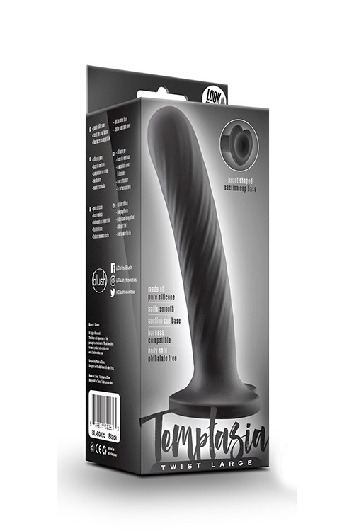 Temptasia Twist Black Dildo - Large