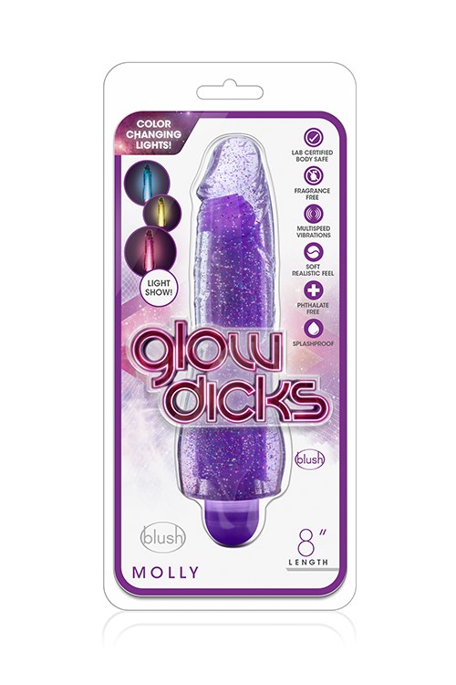 Glow Dicks Molly Violetti glittervibraattori