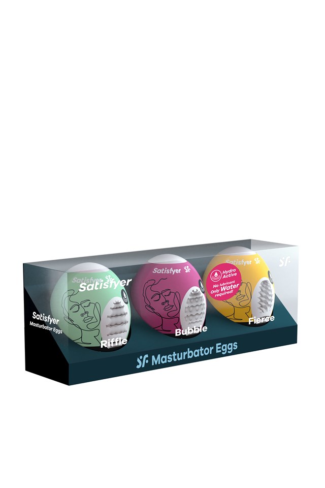 MASTURBATOR EGG RIFFLE BUBBLE FIERCE 3-PCS