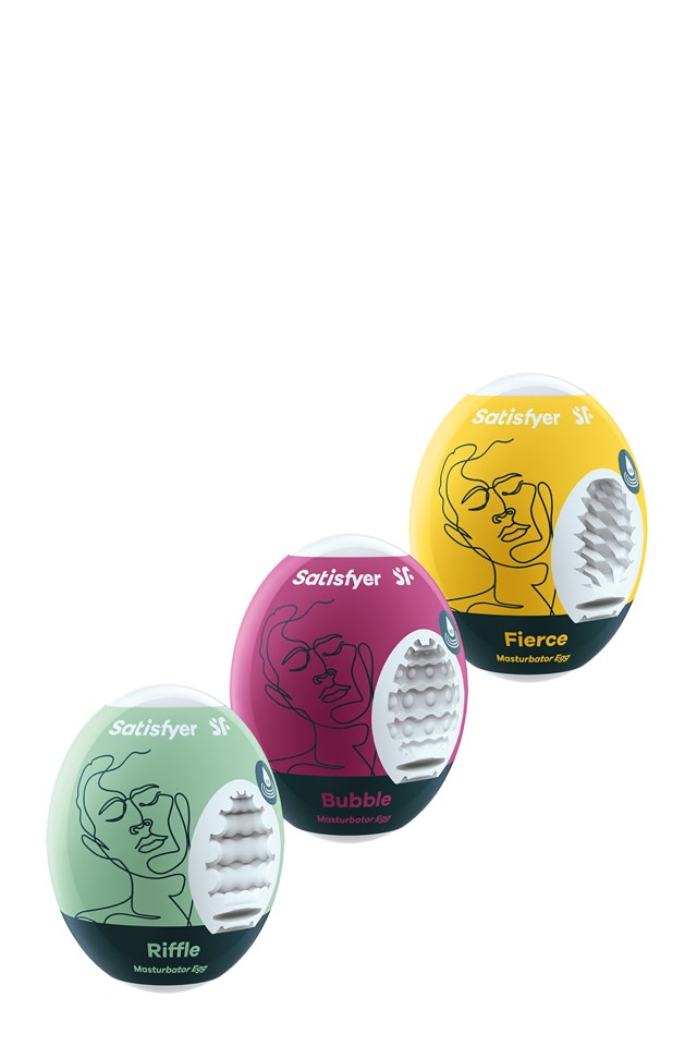 MASTURBATOR EGG RIFFLE BUBBLE FIERCE 3-PCS