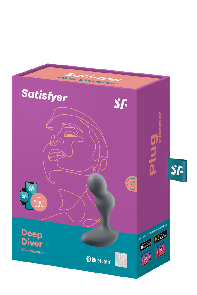 Deep Diver Plug Vibrator with App - Grey