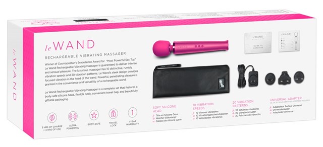 Powerful Plug-In Vibrating Massager - Pink