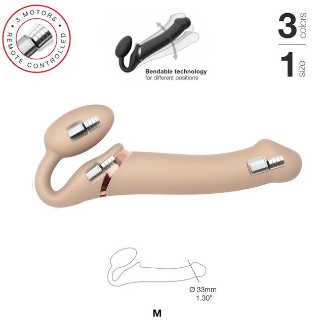 Värisevä taivutettava dildo - Vaalea Medium