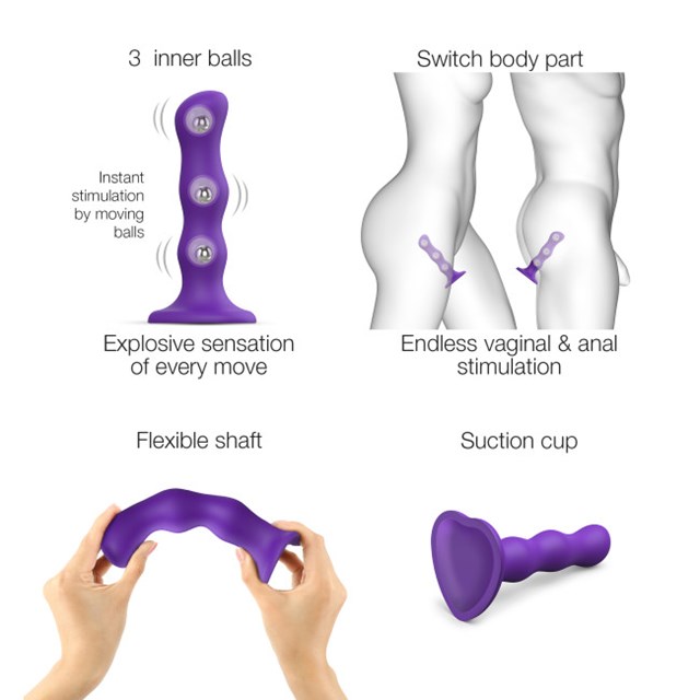 DILDO GEISHA BALLS PURPLE - M