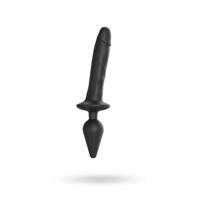 SWITCH PLUG-IN REALISTIC DILDO BLACK - L