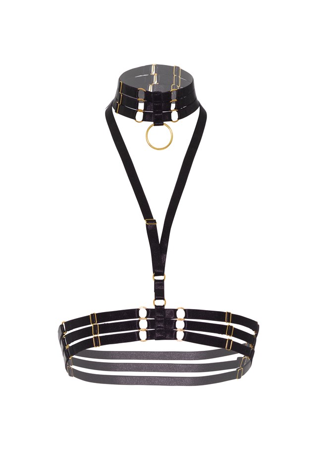 Kinky Diva Halter Harness + O-Ring Collar XS-L