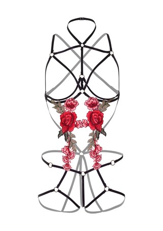 Roses Strappy Teddy With Pasties