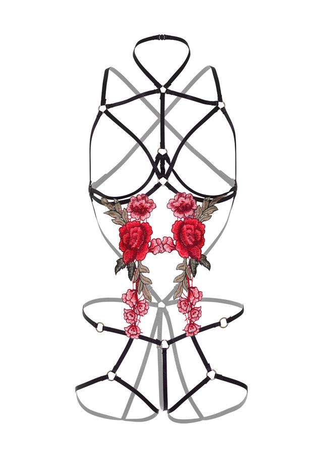 Roses Strappy Teddy with Pasties