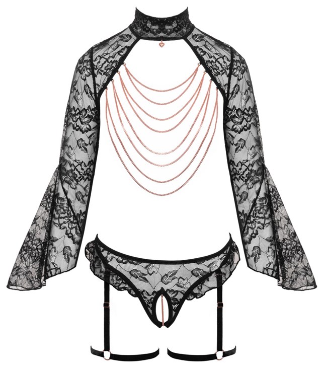 Crotchless Set - Bolero Top & Suspender Briefs
