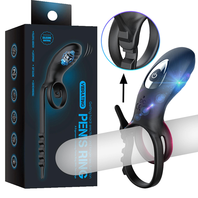 Adjustable Double Penis Ring With Remote