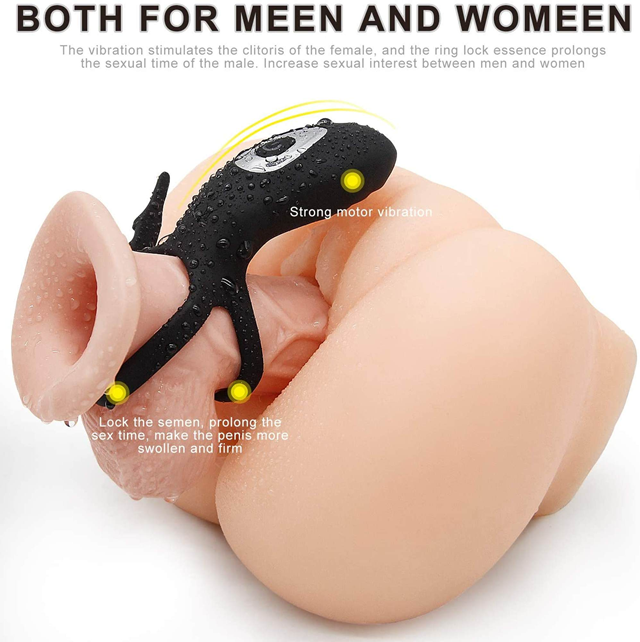 Adjustable Double Penis Ring With Remote