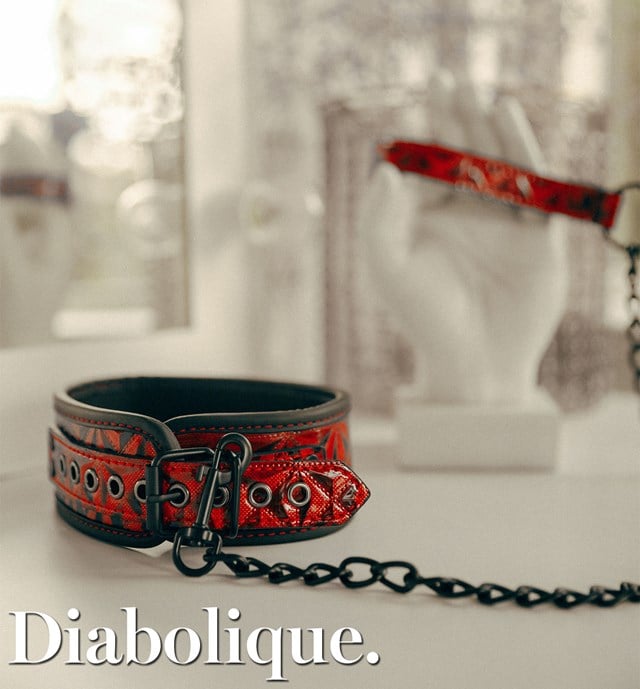 Diabolique - kaulapanta & hihna - tummanpunainen