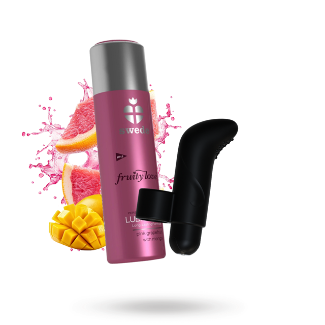 Finger Vibrator + Fruity Love Glidmedel – Pink Grapefruit & Mango Kit