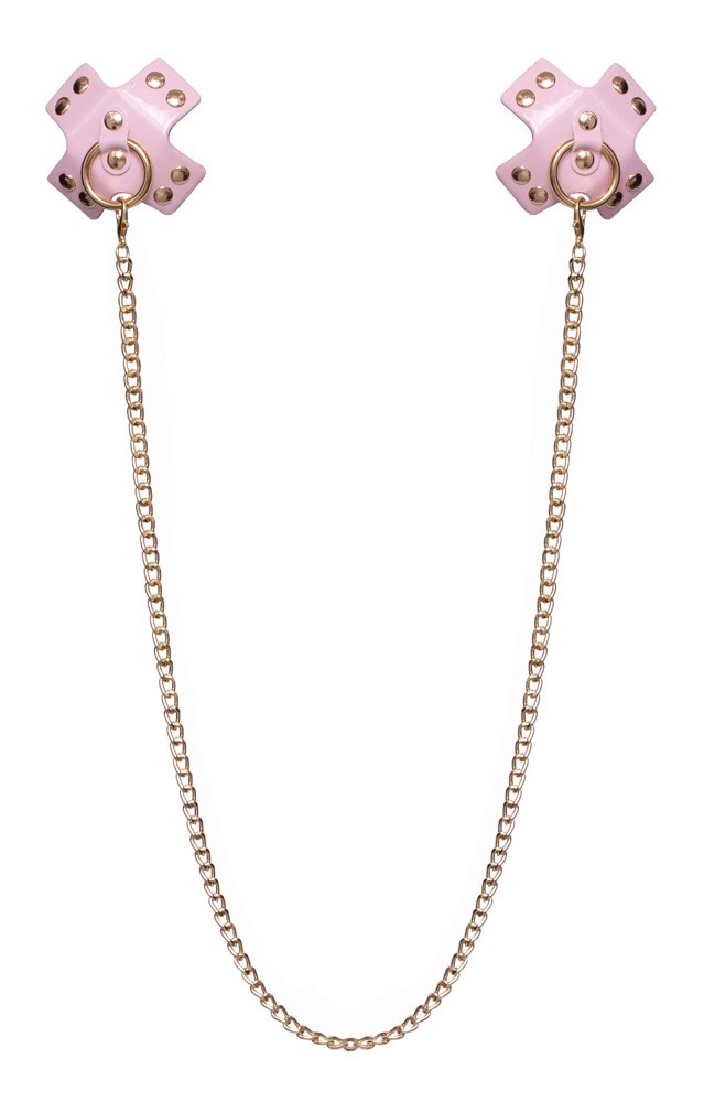 Nipple Stickers with Chain Pink