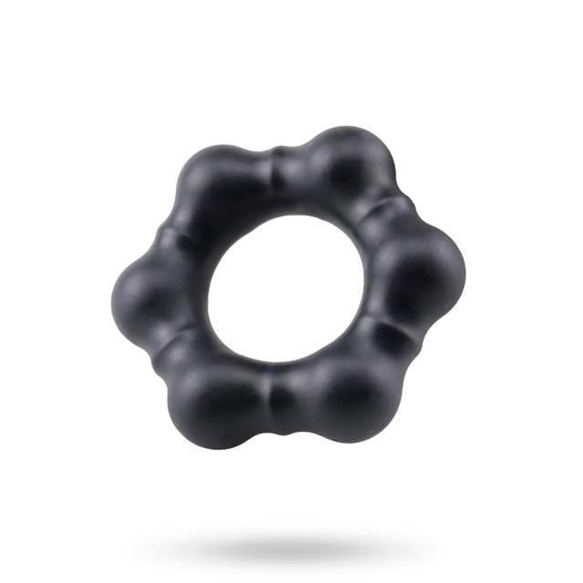 Beaded Silicone Cock Ring Black