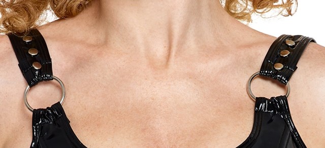 Vinyl Crop Top & Thong Set