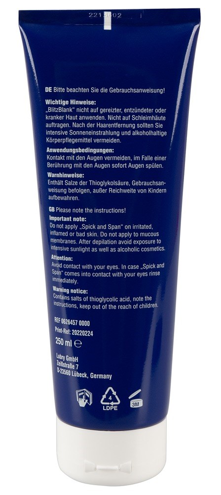BlitzBlank Hair Removal Cream 250ml