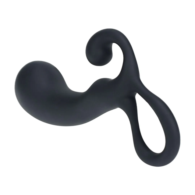 Bulb with Loop Silicone Prostate Massager - L - Black