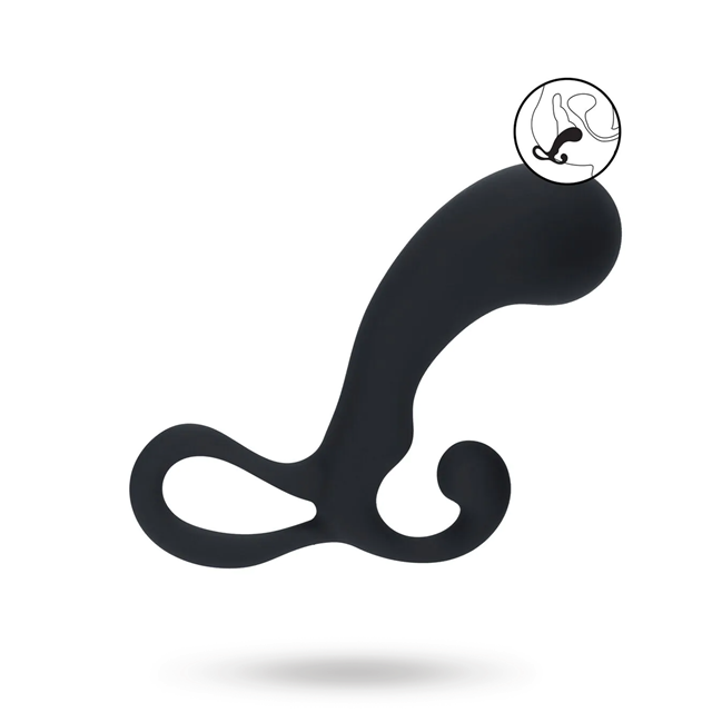 Bulb with Loop Silicone Prostate Massager - M - Black