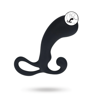 Bulb With Loop Silicone Prostate Massager - S - Black