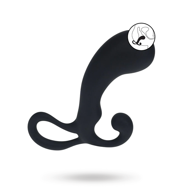 Bulb with Loop Silicone Prostate Massager - S - Black