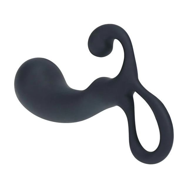 Bulb with Loop Silicone Prostate Massager - S - Black